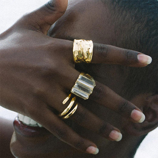 北京仓｜Goossens Paris-Lutèce-金色 纹理 大号 戒指［法国设计师］ 商品图5