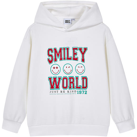 SMILEY WORLD儿童秋季上衣长袖连帽卫衣潮流印花男女童S23325H204 商品图2