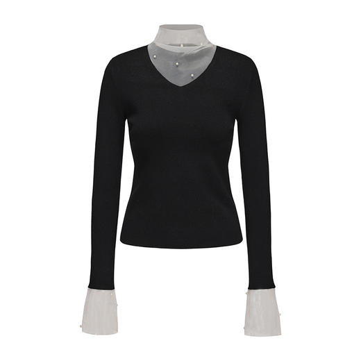 【星夜微光】纱纱拼接针织上衣 商品图4