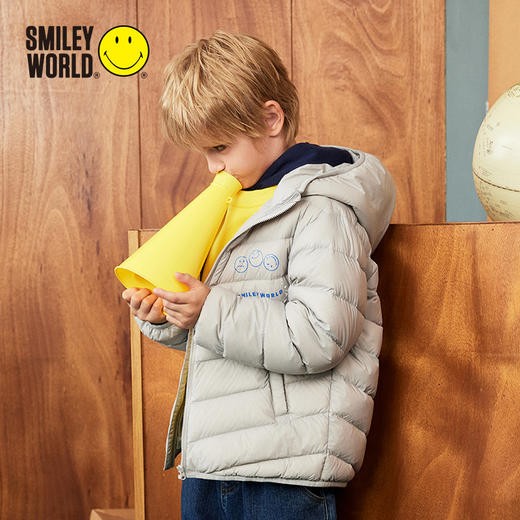 SMILEY WORLD儿童爆款轻量羽绒服纯色连帽保暖防风防水S23335Y104 商品图2