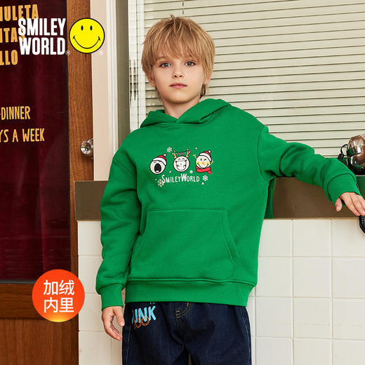 SMILEY WORLD童装春秋薄绒卫衣男女童印花时尚休闲S23435H712 商品图4