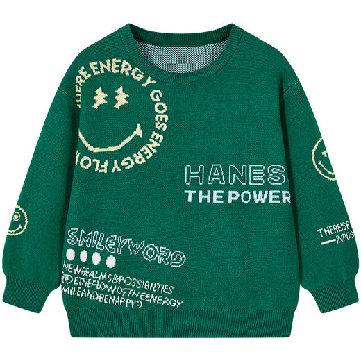 SMILEY WORLD童装男女童洋气套头针织衫秋冬毛衣潮流保暖S23415M073 商品图5