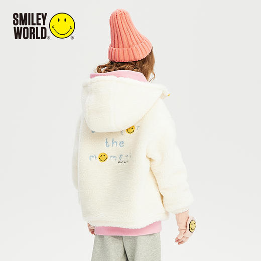 SMILEY WORLD儿童冬季外套羊羔绒连帽外套男女童保暖S23435J081 商品图3