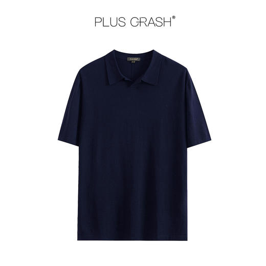PLUS CRASH夏季新款美式绵羊毛100%针织海鸥领短袖老钱风POLO衫 商品图3