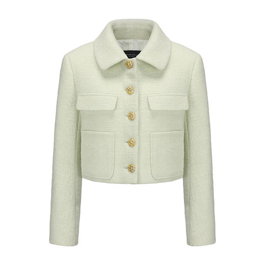 【雨后森林】复古花扣绵羊毛造型短外套 商品图4