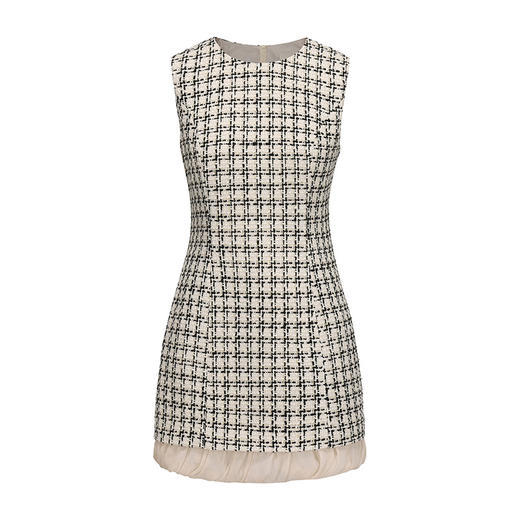 【维也纳乐谱】下摆柔纱拼接修身小香风连衣裙 商品图4