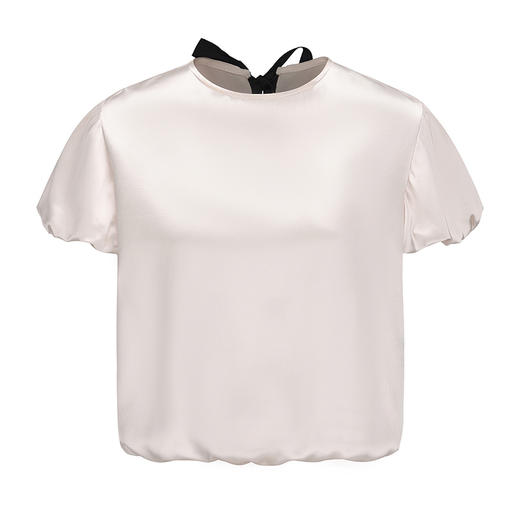 【琉璃之兔】光泽感醋酸混纺花苞造型上衣 商品图4