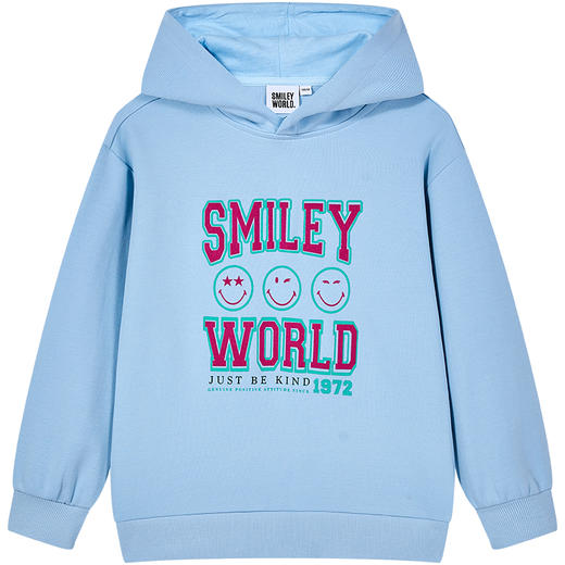 SMILEY WORLD儿童秋季上衣长袖连帽卫衣潮流印花男女童S23325H204 商品图4