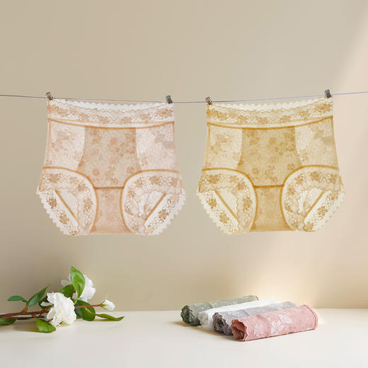 【超值5条装】美宅 山茶花香氛塑型蕾丝内裤 柔软凉快 越洗越香 商品图3