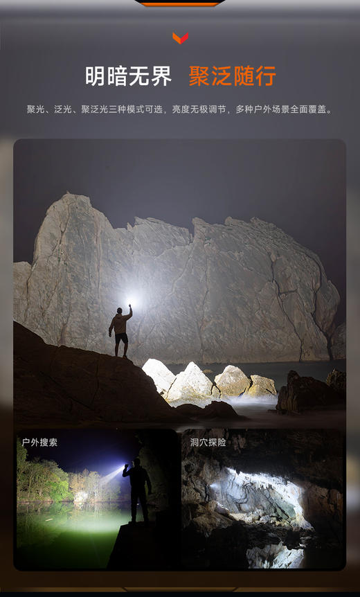 Fenix LR35R PRO 高性能强光手电筒10000流明大泛光户外探洞搜救手电 商品图4