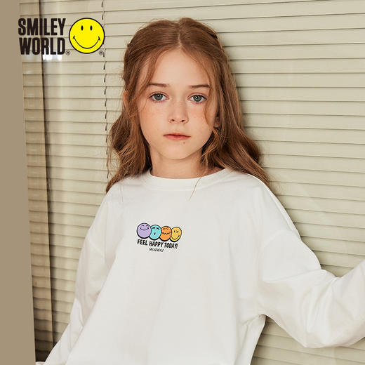 SMILEY WORLD法国笑脸童装长袖t恤百搭男童女童上衣S23335T702 商品图2