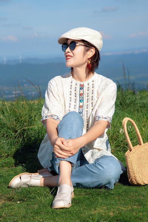 重工刺绣蕾丝衬衫 商品图0