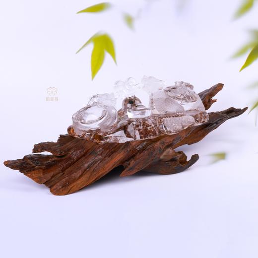 【代代荣归】白水晶双龙龟摆件   ZX2505159 商品图1