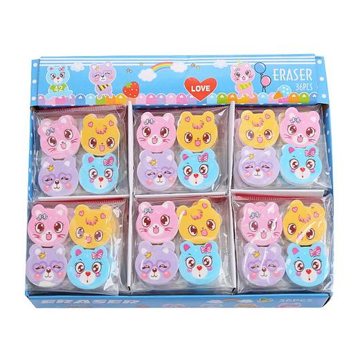 橡皮擦学生儿童节日奖品礼物可爱小猫橡皮卡通文具猫咪橡皮擦 1个 商品图5