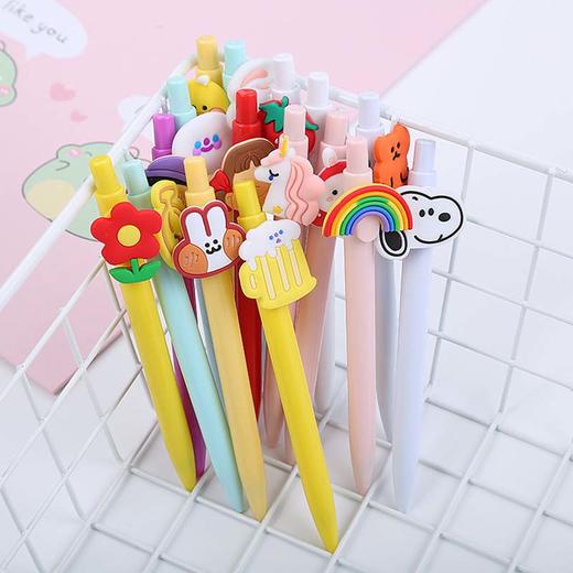学生按动中性笔韩版少女心卡通按压水笔可爱清新办公文具签字笔笔头0.5mm 8g/支 商品图2
