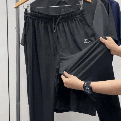 疯抢中！！【金莱克·男士速干运动套装】凉感POLO衫短袖+冰感速干长裤 透气吸汗 舒适轻盈 运动更佳 商品图3