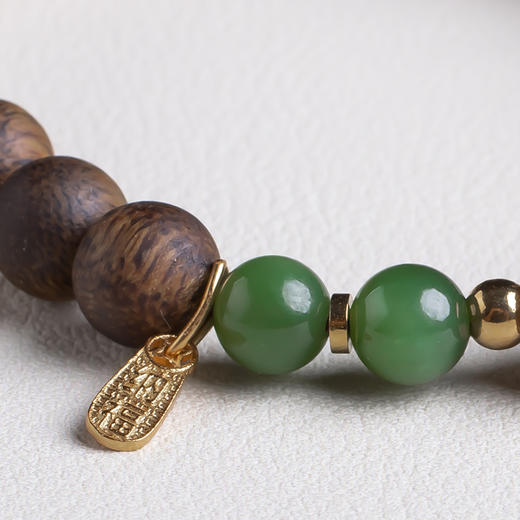 xy0440沉香+南红碧玉纳福手串 商品图5