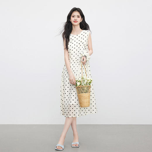 【07/16新品】熙世界波西米亚风波点连衣裙女2025夏装新款法式度假无袖背心裙子 商品图3