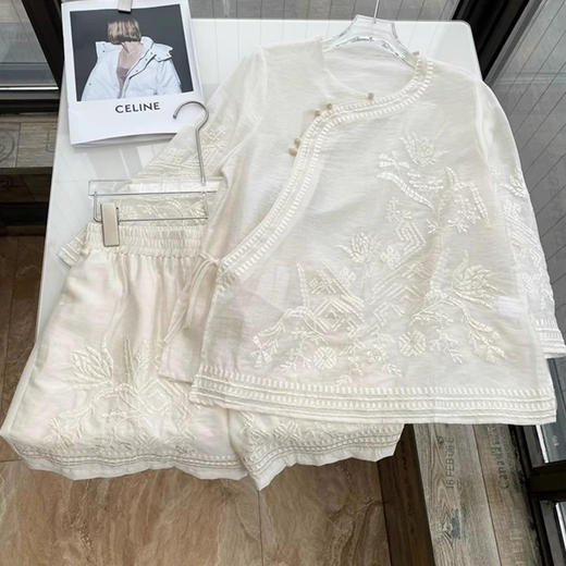 裁缝学苑AS517新中式国风斜襟盘扣衬衫短裤套装纸样女装小衫裤子两件套样板 商品图6