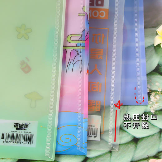 A4文件袋学生试卷资料袋 1个可爱小女孩卡通（图案随机） 商品图3