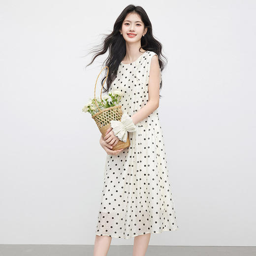 【07/16新品】熙世界波西米亚风波点连衣裙女2025夏装新款法式度假无袖背心裙子 商品图4