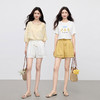 【07/16新品】熙世界镂空花边a字短裤女夏季松紧腰松弛感宽松棉麻阔腿休闲裤子 商品缩略图2