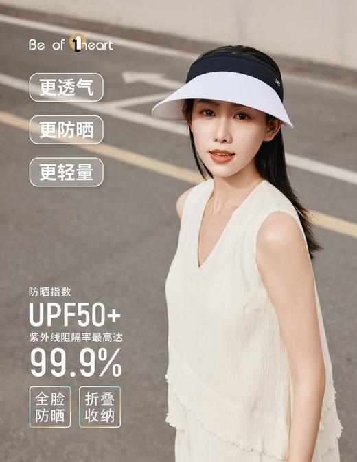 高颅顶大法！Be of ①heart春夏防晒秘诀 轻感防晒空顶帽 头顶“小空调” 防晒遮阳两不误 商品图0