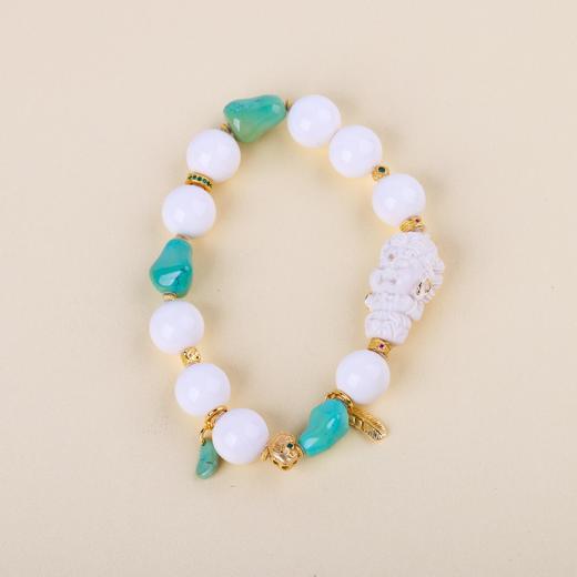 【财神到】牙雕蓝松手串   ZX2506176 商品图0