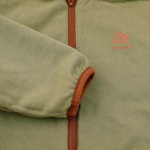 棉果果秋季新品男童金赭石色大毛圈双面穿外套M312100425456 商品图3