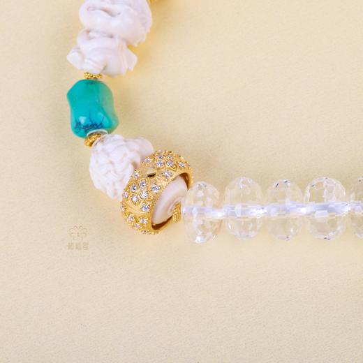 【四时发财】貔貅蓝松牙雕手串    ZX2506173 商品图4