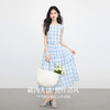 【专属特价】熙世界蓝白格子无袖连衣裙女2025年夏季新款休闲气质圆领背心裙子 商品缩略图2