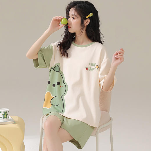 【买一套送一套】睡衣女夏天短袖薄款可爱卡通甜美风夏季新款家居服套装可外穿聚 商品图7