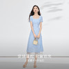 【专属特价】熙世界法式方领蓝白格子连衣裙女夏日海边度假风蕾丝拼接掐腰裙子 商品缩略图2