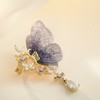 铜布艺胸针 西子/【薰衣草之翼】蝴蝶镶钻花枝环保铜胸针/SSBOY006 商品缩略图0