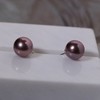 【甄珠贝】九紫离火运 紫色系 单珠耳钉 8-9mm 镜面光 925纯银配件 商品缩略图0
