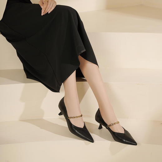 Westory2025年秋季中跟尖头百搭同期浅口单鞋S25CE76121 商品图5