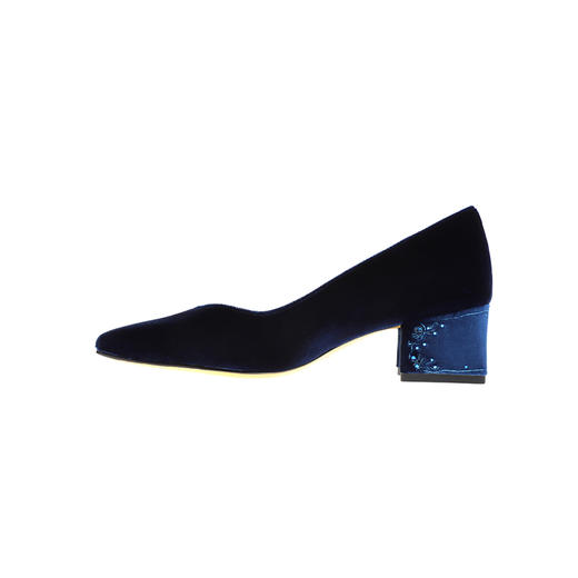 sheme景颇族原创设计奢侈品天鹅绒尖头中跟刺绣女鞋优雅可定制 商品图1