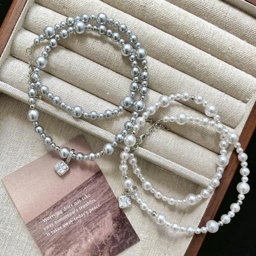 【CILK方糖气泡项链】施华洛珍珠＋可拆卸方糖吊坠 暖灰调珍珠 显白抬气质 商品图7