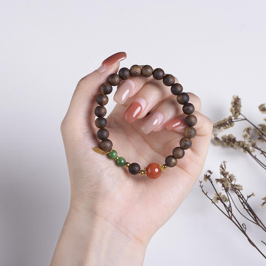 xy0440沉香+南红碧玉纳福手串 商品图7