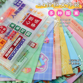 A4文件袋学生试卷资料袋 1个按扣设计  励志系列（图案随机）