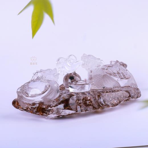 【代代荣归】白水晶双龙龟摆件   ZX2505159 商品图5
