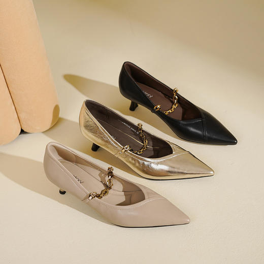 Westory2025年秋季中跟尖头百搭同期浅口单鞋S25CE76121 商品图0