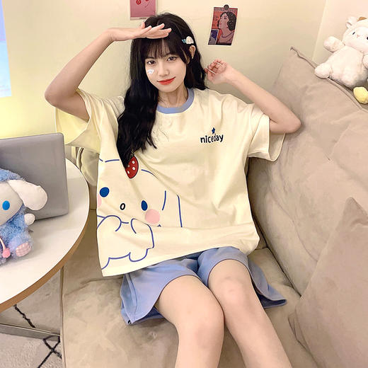 【买一套送一套】睡衣女夏天短袖薄款可爱卡通甜美风夏季新款家居服套装可外穿聚 商品图6