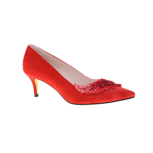 sheme景颇族原创设计羽毛造型刺绣优雅时尚奢华女式高跟单鞋可定制 商品图10