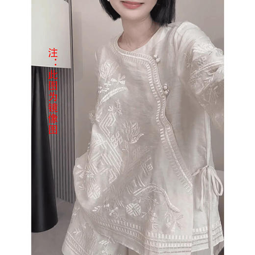 裁缝学苑AS517新中式国风斜襟盘扣衬衫短裤套装纸样女装小衫裤子两件套样板 商品图2