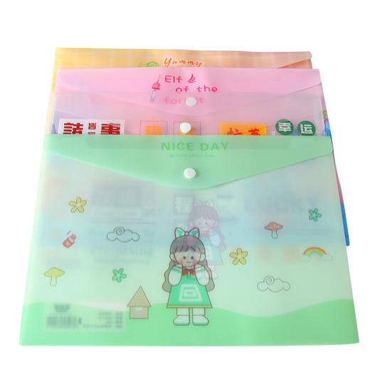 A4文件袋学生试卷资料袋 1个可爱小女孩卡通（图案随机） 商品图4