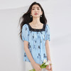 【07/16新品】熙世界法式蕾丝花边方领衬衫女夏季设计感小众泡泡袖刺绣小衫上衣 商品缩略图3