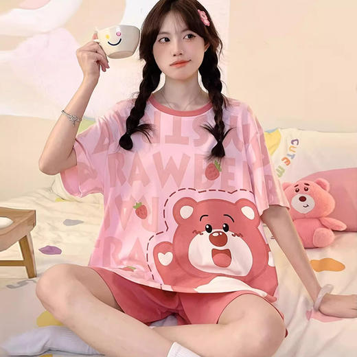 【买一套送一套】睡衣女夏天短袖薄款可爱卡通甜美风夏季新款家居服套装可外穿聚 商品图2