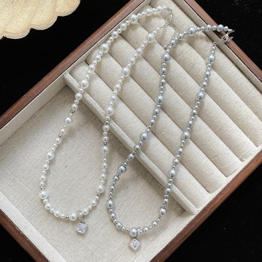 【CILK方糖气泡项链】施华洛珍珠＋可拆卸方糖吊坠 暖灰调珍珠 显白抬气质 商品图5