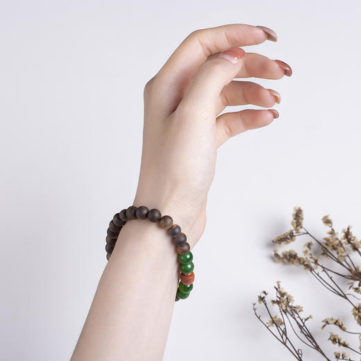 xy0438沉香+南红碧玉素雅手串 商品图7